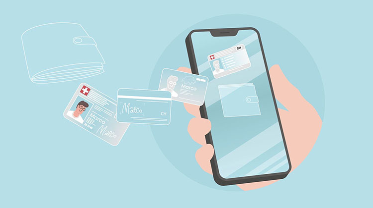 Illustration, welche die E-ID Schweiz symbolisiert