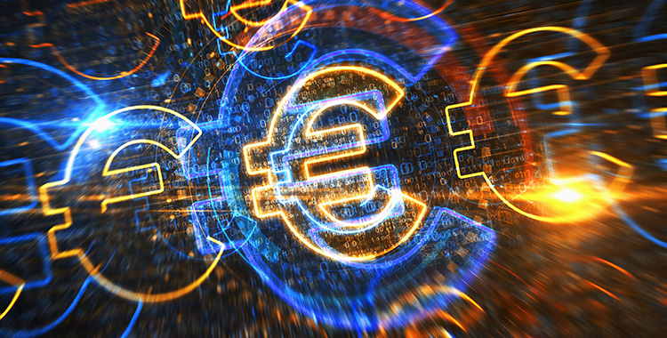 Euro-Symbol digital aufgelöst