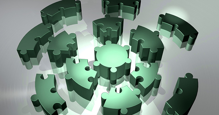 Puzzleteile als Symbol für Embedded Finance