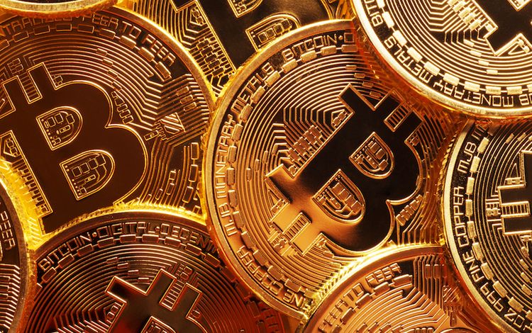 Bitcoin als Münzen dargestellt