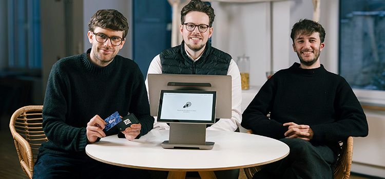 Bling-Co-Founder Nils Feigenwinter, Co-Founder Leon Stephan und Fabian Figueroa Authenac, verantwortlich für Bling Mensa