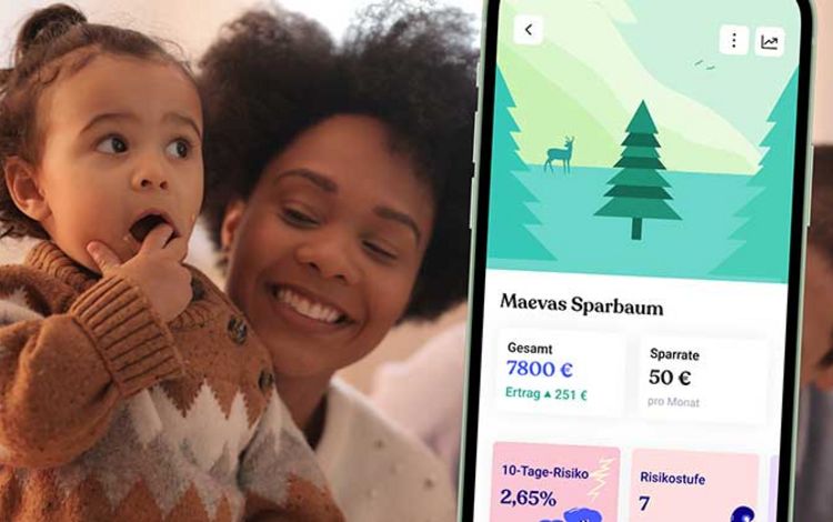 Mutter mit Kind und der Family-App von Bling