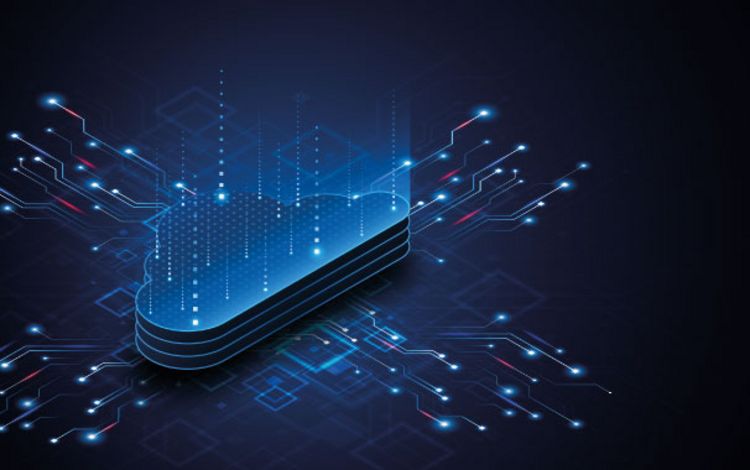 Symbolische Darstellung einer Blockchain Cloud