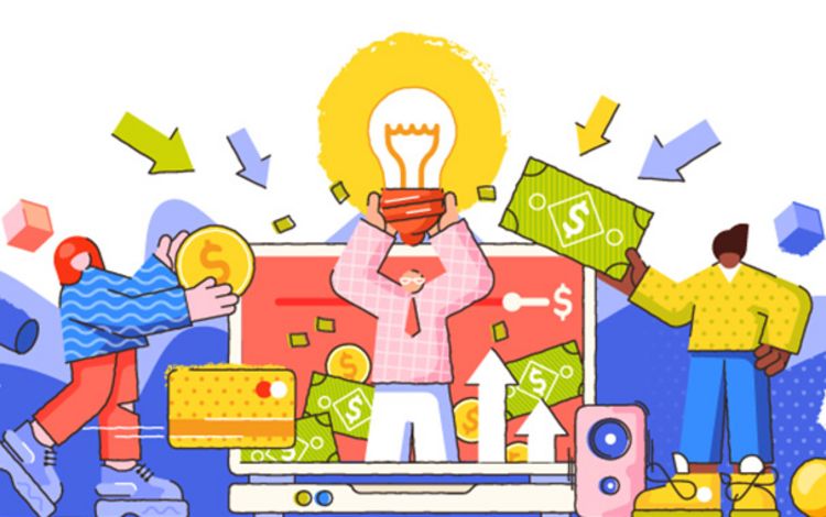Illustration als Symbol für Crowdfunding