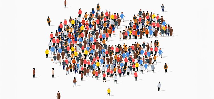 Menschenmassen als Symbol für die demografische Entwicklung