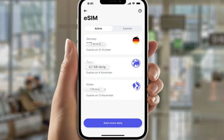 Smartpone mit der Option eSIM von Revolut