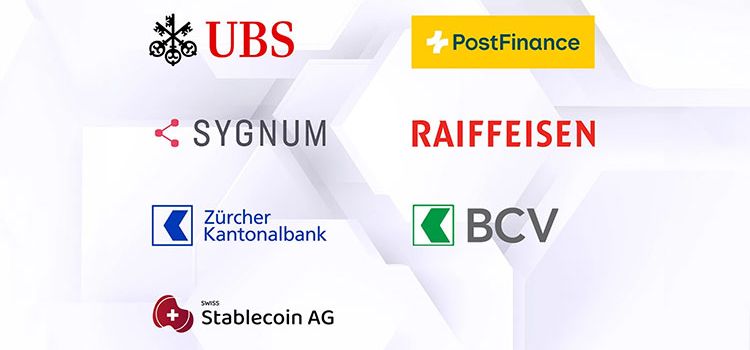 Logos der Banken, die an der Stablecoin-Initiative teilnehmen