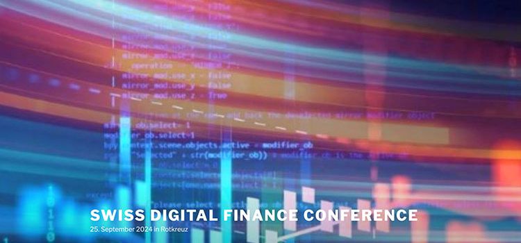 Swiss Digital Finance Conference 2024, Schriftzug auf bewegtem Hintergrund